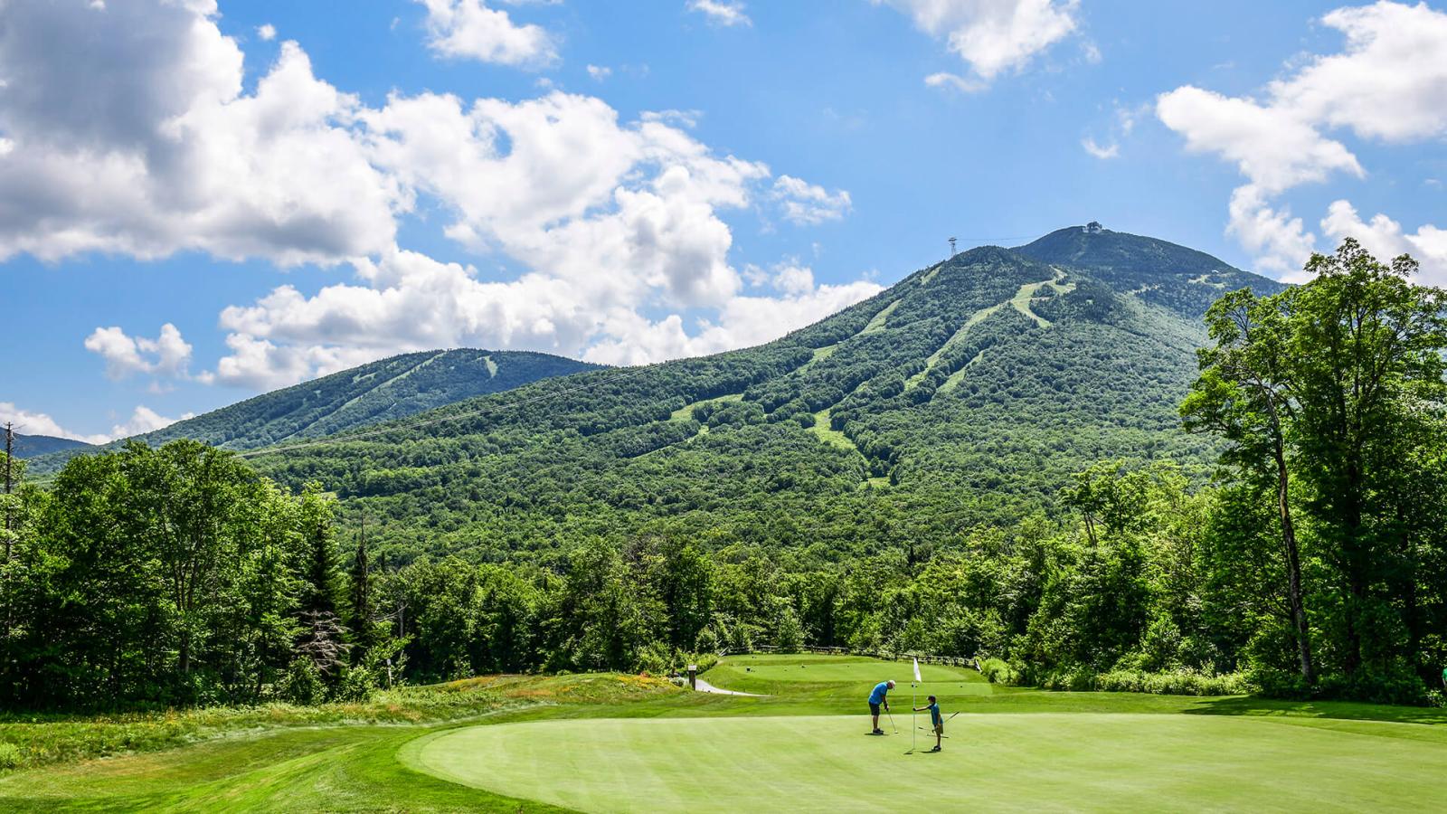 Back nine family time with father and son.